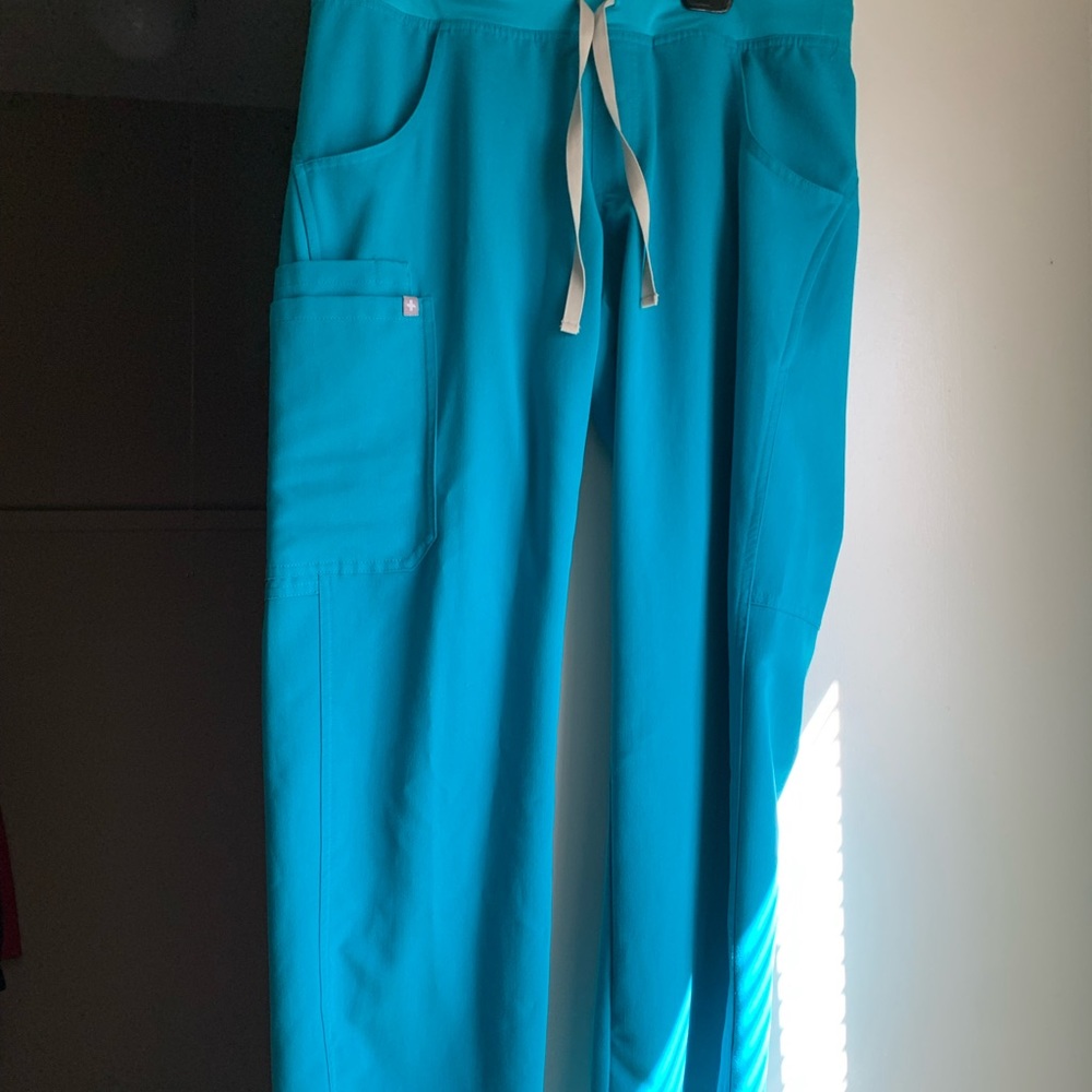 Teal FIGS medium petite Kade scrub pants